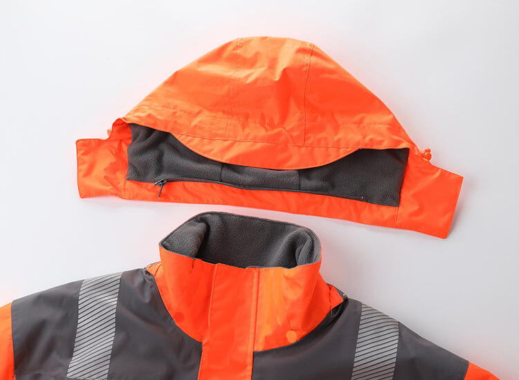 Men's Orange 2 In 1 Reflective Safety Construction Hi Vis Jacket
