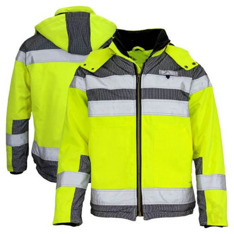 Men's Yellow Class 3 Heavy Duty Safety Hi Vis Coat